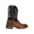 Bota Texana Masculina Infantil em Couro Marrom Estampa de Cobra Bico Redondo Kapell