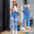 Calça MOM Jeans Destroyed 100% Algodão Cintura Alta Sem Lycra
