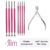 Kit 04 Palitos unha 04 Espátulas mista 01 Alicate Slim Aço Inox e Silicone Manicure Podologia