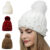 Touca Adulto Feminina Forrada Com Pompom Cores Variadas Pérola Outono Inverno