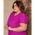 Vestido Evangélico Midi Feminino Plus Size de Manga Curto Malha Lese Plissado Lisa