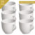 Jogo 6 Xicara Porcelana Branca Lisa Cha Cafe Leite 170ml Chicara Hotel Casa Cozinha