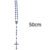 2 Terço Colar Nossa Senhora Aparecida Com Crucifixo 50cm Azul + Rosa