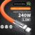 Cabo de dados de carregamento rápido tipo C V8 Micro USB iP 240W 6A 1,5M Cabo de dados Silicone líquido