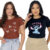 Kit 2 T-shirt Camiseta Feminina 100% Algodão Estampa Desenho