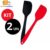 KIT 2 Espátula RETA de Silicone Pão Duro Maciço reforçada 27 cm para Casa Cozinha Restaurante Buffet Doceria