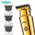 Máquina de Cortar Cabelo Barba VGR V-947 Sem Fio Bateria 2000mAh Display LED 3 Pentes Recarga USB
