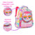 Mochila Infantil Menina Escolar Gatinha Holográfica com Orelhas 3D Bolsa Feminina Kit Lancheira Térmica e Estojo Duplo