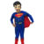 Fantasia Infantil Do Superman Longa Com Enchimento Capa e Mascara De E.V.A