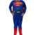 Fantasia Infantil Do Superman Longa Com Enchimento Capa e Mascara De E.V.A