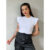 Blusas Muscle Tee Feminina Casual Estilosa Elegante Malha Algodão Gola O