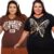 Kit 2 Blusas Pluz Size Feminina Estilosa Tecido Com Elastano Confortável Moda Pluz Camiseta G1 e G2