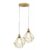 Pendente Luminária Lustre Aramado Duplo Dourado Cabo Cristal