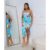 Vestido Gaya Feminino Estampado Tomara que Caia Tubinho Midi Digital com Fenda Cores Vibrantes