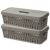 Kit 2 Cestos Organizadores com Tampa Cinza-Escuro de 3,6 Litros 33,5cmx16cmx10cm Caixa Multiuso Rattan