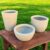Kit Jogo 3 Vasos Decorativos Texturizados Cone + Bojo + Bacia Em Polietileno Para Planta Flor Com Pratos