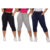 Kit 3 Calças capri feminina Cintura alta Corsário canelada