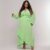 Vestido Feminino Longo Plus Size Elegante Decote V Amarração Cintura Sofisticado