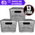 Kit 3 Caixas Organizadora Rattan REFORÇADA 13 LITROS – CINZA