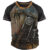 Camiseta Retro Motocicleta De Manga Curta Masculina Impressão 66 Logotipo Da Rodovia Casual O-Neck Top Europeu Tamanho Extra Grande (S-5XL)