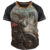 Camiseta Retro Motocicleta De Manga Curta Masculina Impressão 66 Logotipo Da Rodovia Casual O-Neck Top Europeu Tamanho Extra Grande (S-5XL)