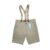 Bermuda Infantil Masculina De Sarja Bege Com Suspensorio + Regulador Interno.(tamanho 1 Ao 6)