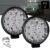 Kit 2 Farol Milha 14 Leds 42w 12v/24v Redondo Off-road 6000-6500k