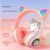 Fone De Ouvido Bluetooth Orelha Gatinho Infantil Led Sem Fio