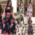 5XL Plus Tamanho Mulher Vestido Longo Flor Impressão maxi High Waist Short Sleeve Party Dress