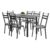 Conjunto De Mesa Itália Com 6 Cadeiras 1,40m Artefamol Granito / Dark