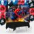 Kit festa Homem Aranha Anive Toalha Preta +25 balões +Painel