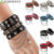 Pulseira Punk Tassel De Couro Preto Para Mulheres Homens Pulseiras Gothic Chain Cosplay Jewelry