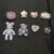 INS Transparente Brilhante Urso Conjunto DIY Croc Jibz Charme Botão Moda Sapatos Acessórios