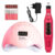 Kit Lixadeira Elétrica Motor Caneta + Cabine Estufa de Unhas 48W Sun 5 UV LED Manicure Profissional