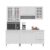 Cozinha Modulada Compacta Fidelitá Viena 3 Peças 190cm 9 Portas 3 Gavetas Com Tampo Branco